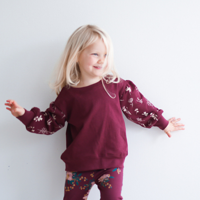 Flower sketch Bishop Sweater