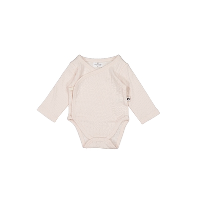 Almond Blush Pointelle Long sleeve Kimono Bodysuit 