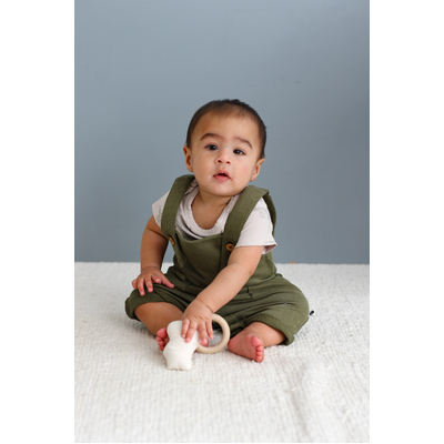Olive Short Overalls