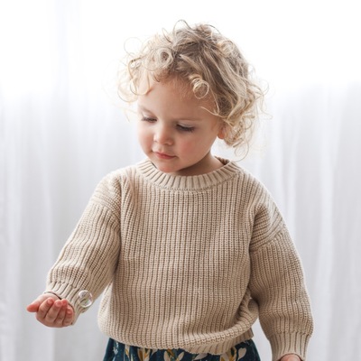 Knit Slouch Sweater - Sand