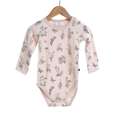 Long sleeve onesie - Blush Meadow