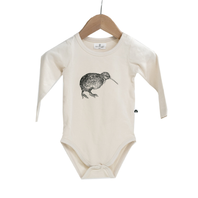 Essentials long sleeve onesie [colour: Almond Kiwi] [size: 0-3months]