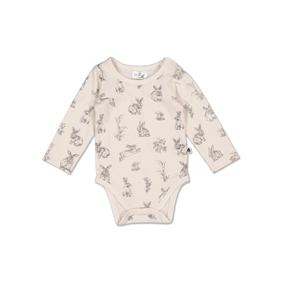 Almond Burrowers long sleeve onesie