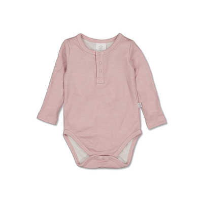 Henley Merino/Bamboo Bodysuit - Dusty Rose