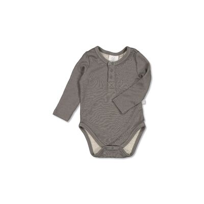 Henley Merino/Bamboo Bodysuit - Steel