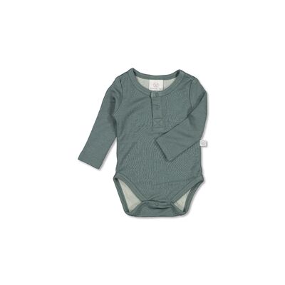 Henley Merino/Bamboo Bodysuit - Storm