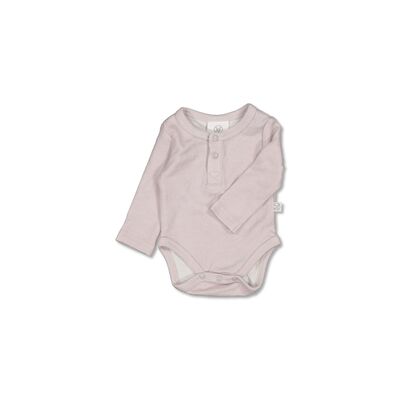 Henley Merino/Bamboo Bodysuit - Pebble