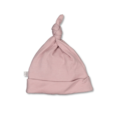 Merino/Bamboo Top Knot Hat - Dusty Rose