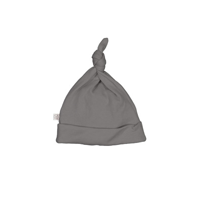 Merino/Bamboo Top Knot Hat - Steel