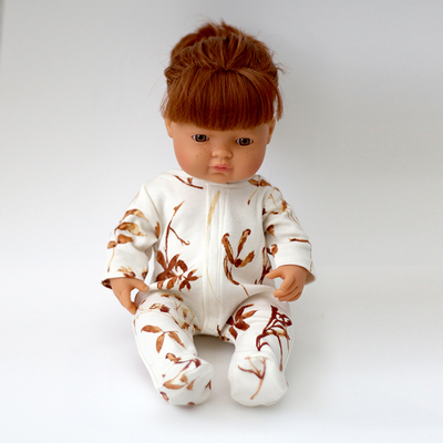 Sleep suit for 38cm doll - Autumn Leaves