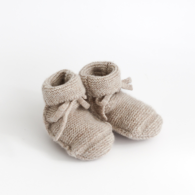 Knit Booties - Taupe 0-3month 