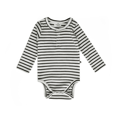 Henley Rib bodysuit - Black stripe