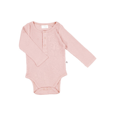 Henley Rib Bodysuit - Dusty Rose