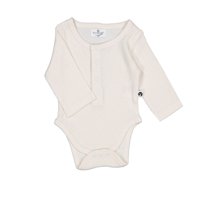Henley Rib Body suit-Natural