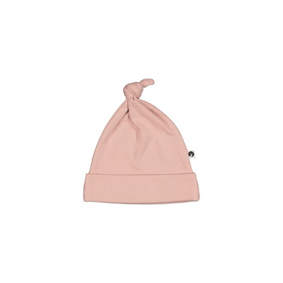 Rib Top Knot Hat - Dusty Rose