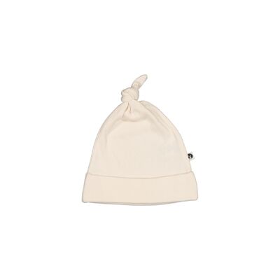 Rib Top Knot Hat - Natural