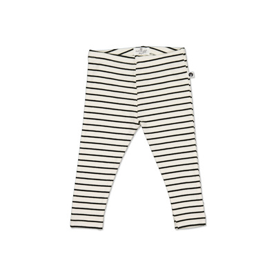 Black stripe rib leggings