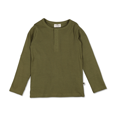 Henley Rib Top - Olive