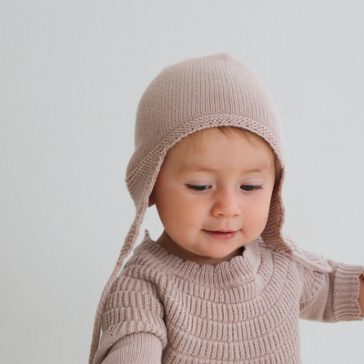 Lilac ash knit hat