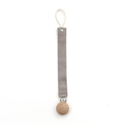 Leather pacifier clips - Grey