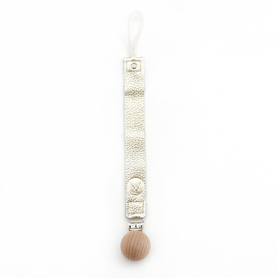 Leather pacifier clips - Gold