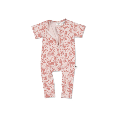 Flower Splash short sleeve zip suit