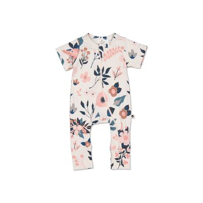 Pink Clementine short sleeve Zip suit