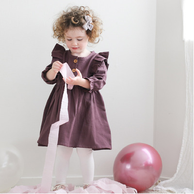 Hazel Dress - Herringbone Plum