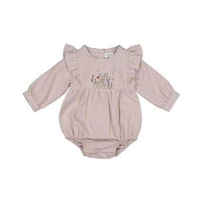 Hazel Romper - Herringbone Misty Lavender