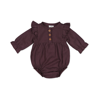 Hazel Romper - Herringbone Plum