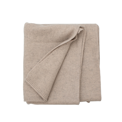 100% Wool Knit Baby Blanket - Stone Taupe
