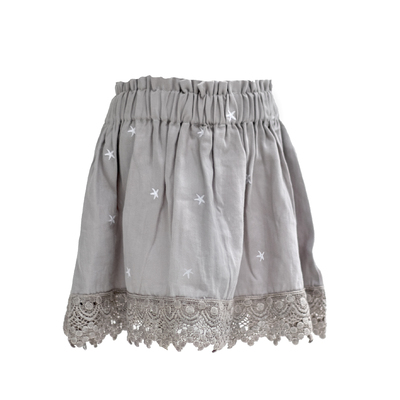 Grey Star Embroidered Evie Skirt