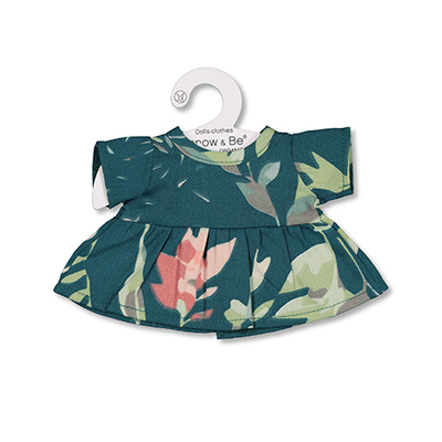 Dolls Dress - Green Leavings (for 21cm doll)