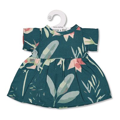 Dolls Dress - Green Leavings (38cm)