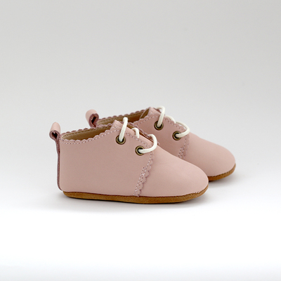 Oxford Leather Shoe - Soft Sole (Petal)